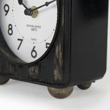 Mercana Karl Table Clock Black Iron