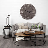 Mercana Devonshire Wall Clock Brown Wood | 42"