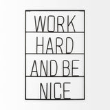 Mercana Playful Sign Wall Decor Black Metal | Work Hard