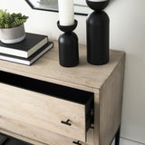 Mercana Ciara Accent Cabinet Beige Wood | Black Metal