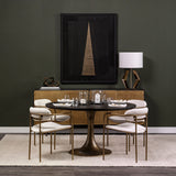 Mercana McLeod Dining Table Brown Wood | Gold Metal