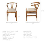 Mercana Trixie Dining Chair Cream Fabric | Brown Wood