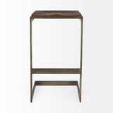 Mercana Kiran Bar/Counter Stool Brown Wood | Antique Nickel | Bar