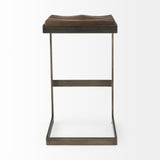 Mercana Kiran Bar/Counter Stool Brown Wood | Antique Nickel | Bar