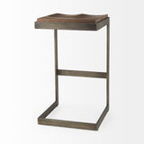 Mercana Kiran Bar/Counter Stool Brown Wood | Antique Nickel | Bar