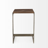 Mercana Kiran Bar/Counter Stool Brown Wood | Antique Nickel | Counter