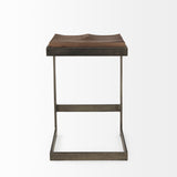 Mercana Kiran Bar/Counter Stool Brown Wood | Antique Nickel | Counter