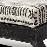 Mercana Solis Bench Black/Cream Fabric | Black Wood