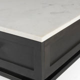 Mercana Divina End/Side Table White Marble | Brown Wood