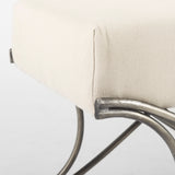 Mercana Ayla Bench Beige Twill | Antique Nickel