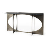 Mercana Reinhold Console Table Black Marble | Metal