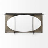 Mercana Reinhold Console Table Black Marble | Metal