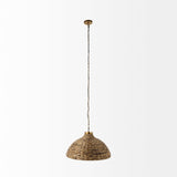 Mercana Campanile Pendant Light Brown Wicker | Half Domed