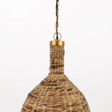 Mercana Campanile Pendant Light Brown Wicker | Cylinder