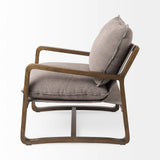 Mercana Brayden Accent Chair Gray Fabric | Brown Wood