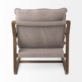 Mercana Brayden Accent Chair Gray Fabric | Brown Wood