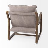 Mercana Brayden Accent Chair Gray Fabric | Brown Wood