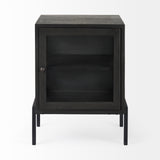 Mercana Arelius End/Side Table Dark Brown Wood | Black Metal