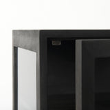 Mercana Arelius End/Side Table Dark Brown Wood | Black Metal