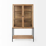 Mercana Arelius Cabinet Light Brown Wood | Black Metal