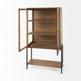 Mercana Arelius Cabinet Light Brown Wood | Black Metal