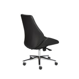 Bergen Low Back Office Chair w/o Armrests in Black with Chromed Aluminum Base