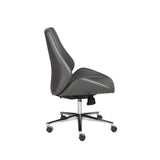 Bergen Low Back Office Chair w/o Armrests in Gray with Chromed Aluminum Base