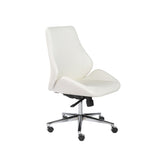 Bergen Low Back Office Chair w/o Armrests in White with Chromed Aluminum Base