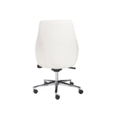 Bergen Low Back Office Chair w/o Armrests in White with Chromed Aluminum Base