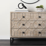 Mercana Genevieve Accent Cabinet Brown Wood | Black Metal