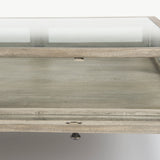 Mercana Arelius Coffee Table | Square Gray Wood | Black Metal | Square