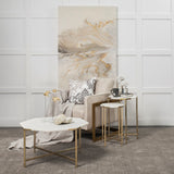 Mercana Vincent Coffee Table White Marble | Gold Metal