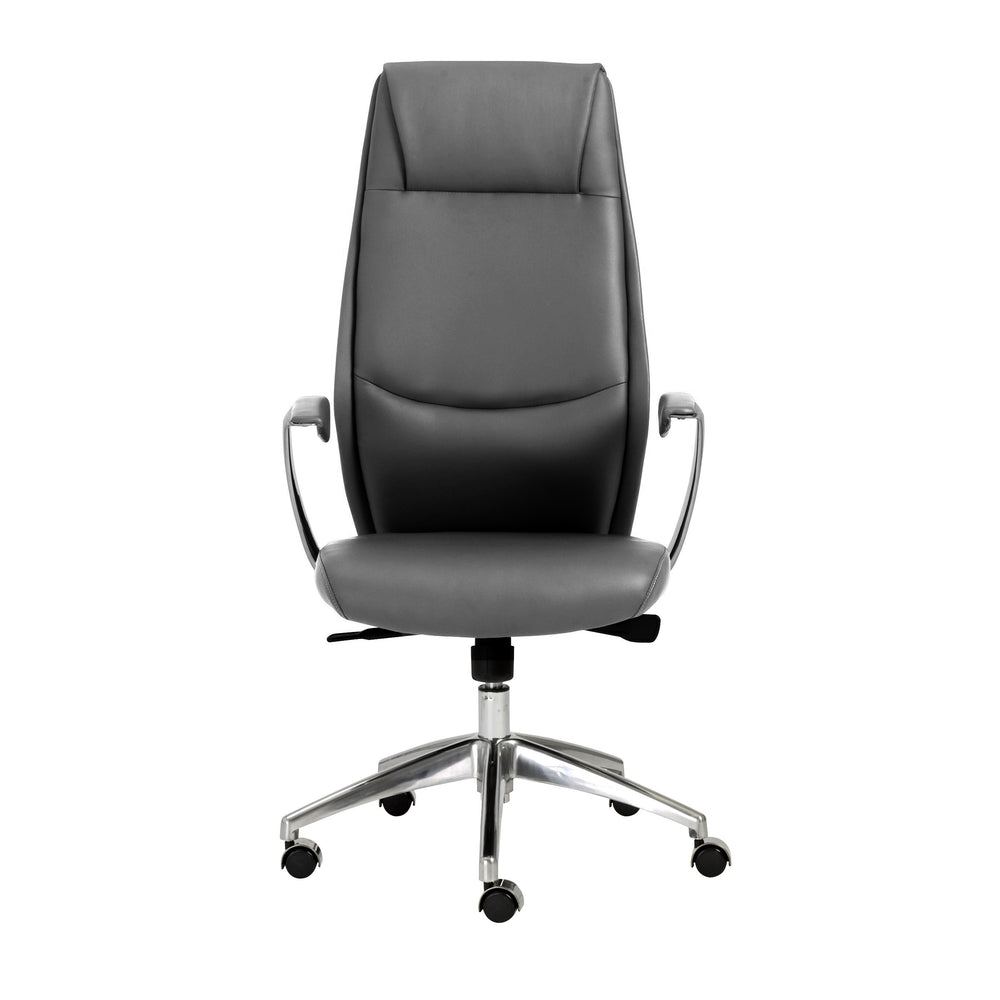 Crosby High Back Office Chair in Black with Polished Aluminum Base