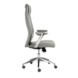 Crosby High Back Office Chair in Gray with Polished Aluminum Base