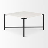 Mercana Lucas Coffee Table White Marble | Black Metal