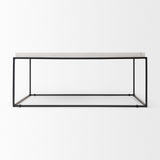 Mercana Nathan Coffee Table White Marble | Black Metal