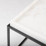 Mercana Nathan Coffee Table White Marble | Black Metal