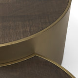 Mercana Eclipse Coffee Table Gold Metal | Brown Wood