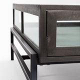 Mercana Arelius Coffee Table | Square Black-Brown Wood | Black Metal | Square