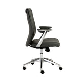 Crosby Low Back Office Chair in Gray with Polished Aluminum Base