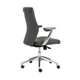 Crosby Low Back Office Chair in Gray with Polished Aluminum Base