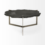 Mercana Shale Coffee Table Black Slate | Iron