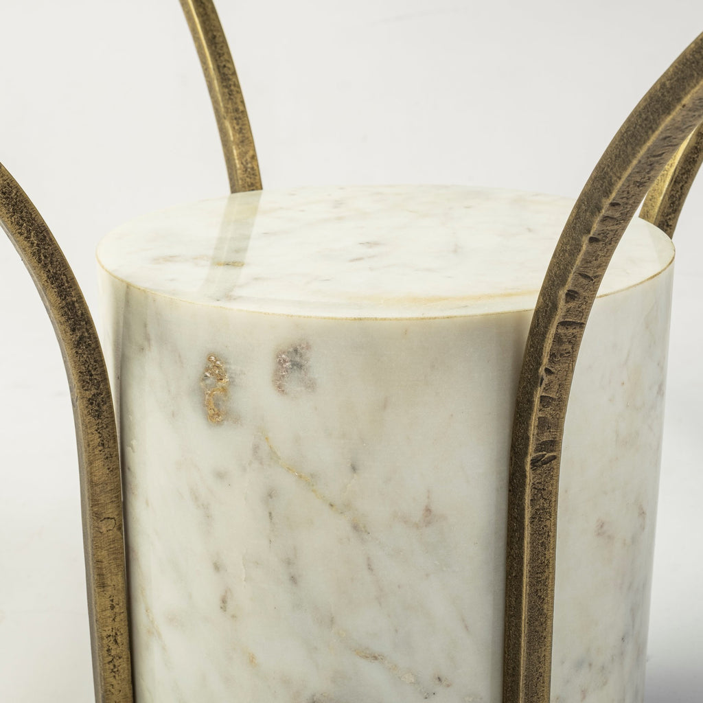 Mercana Jacinta Coffee Table Glass & Marble | Gold Metal