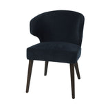 Mercana Niles Dining Chair Navy Blue Fabric | Dark Brown Wood