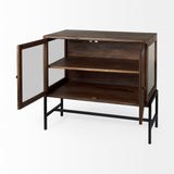 Mercana Arelius Accent Cabinet Medium Brown Wood | Black Metal