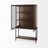 Mercana Arelius Cabinet Medium Brown Wood | Black Metal