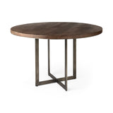 Mercana Faye Round Dining Table Dark Brown Wood | Round