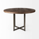 Mercana Faye Round Dining Table Dark Brown Wood | Round