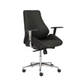 Bergen Low Back Office Chair in Black with Chrome Base