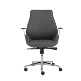 Bergen Low Back Office Chair in Gray with Chromed Steel Base